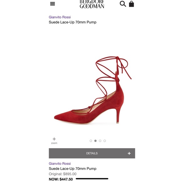 Gianvito Rossi/Lace Up Pumps/Burgundy - Picture 8 of 8